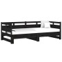 Removable sofa bed solid black pine wood 2x(90x190) cm by vidaXL, Beds and slatted bases - Ref: Foro24-820326, Price: 187,34 ...