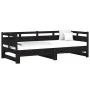 Removable sofa bed solid black pine wood 2x(90x190) cm by vidaXL, Beds and slatted bases - Ref: Foro24-820326, Price: 184,98 ...