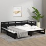 Removable sofa bed solid black pine wood 2x(90x190) cm by vidaXL, Beds and slatted bases - Ref: Foro24-820326, Price: 187,34 ...