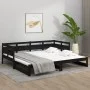 Removable sofa bed solid black pine wood 2x(90x190) cm by vidaXL, Beds and slatted bases - Ref: Foro24-820326, Price: 184,98 ...