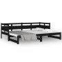 Removable sofa bed solid black pine wood 2x(90x190) cm by vidaXL, Beds and slatted bases - Ref: Foro24-820326, Price: 184,98 ...