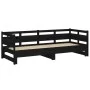 Removable sofa bed solid black pine wood 2x(90x190) cm by vidaXL, Beds and slatted bases - Ref: Foro24-820326, Price: 184,98 ...