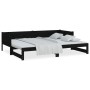 Sofá cama extraíble madera maciza de pino negro 2x(90x190) cm de vidaXL, Camas y somieres - Ref: Foro24-820266, Precio: 193,9...