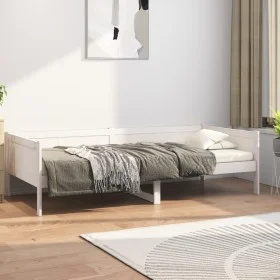 Sofá cama madera maciza de pino blanco 90x190 cm de vidaXL, Camas y somieres - Ref: Foro24-820248, Precio: 110,04 €, Descuent...
