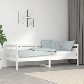 Solid white pine wood sofa bed 80x200 cm by vidaXL, Beds and slatted bases - Ref: Foro24-820303, Price: 126,23 €, Discount: %