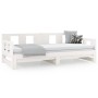 Sofá cama extraíble madera maciza de pino blanco 2x(90x200) cm
