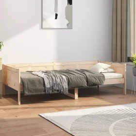 Solid pine wood sofa bed 80x200 cm by vidaXL, Beds and slatted bases - Ref: Foro24-820242, Price: 107,38 €, Discount: %