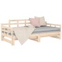 Removable sofa bed solid pine wood 2x(80x200) cm by vidaXL, Beds and slatted bases - Ref: Foro24-820347, Price: 156,96 €, Dis...