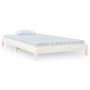 Weißes Stapelbett aus massivem Kiefernholz, 100 x 200 cm von vidaXL, Betten und Lattenroste - Ref: Foro24-820388, Preis: 125,...