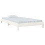 Weißes Stapelbett aus massivem Kiefernholz, 100 x 200 cm von vidaXL, Betten und Lattenroste - Ref: Foro24-820388, Preis: 125,...