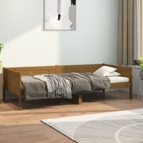 Sofá cama de madera maciza de pino marrón miel 90x190 cm de vidaXL, Camas y somieres - Ref: Foro24-820250, Precio: 129,30 €, ...
