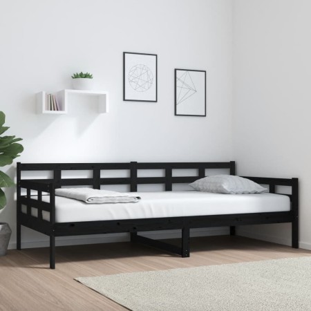Schlafsofa aus massivem schwarzem Kiefernholz, 90 x 200 cm von vidaXL, Betten und Lattenroste - Ref: Foro24-820361, Preis: 12...