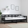 Schlafsofa aus massivem schwarzem Kiefernholz, 90 x 200 cm von vidaXL, Betten und Lattenroste - Ref: Foro24-820361, Preis: 12...