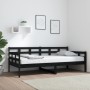Sofá cama madera maciza de pino negro 90x190 cm de vidaXL, Camas y somieres - Ref: Foro24-820371, Precio: 124,94 €