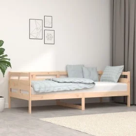 Solid pine wood sofa bed 90x200 cm by vidaXL, Beds and slatted bases - Ref: Foro24-820297, Price: 98,14 €, Discount: %