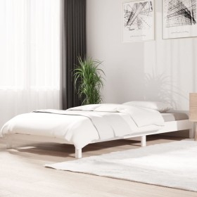 Cama apilable de madera pino maciza blanco 90x190 cm