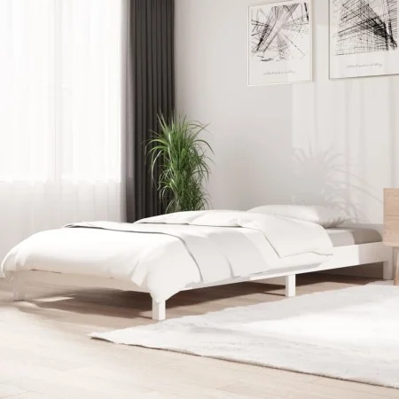Weißes Stapelbett aus massivem Kiefernholz, 90 x 190 cm von vidaXL, Betten und Lattenroste - Ref: Foro24-820403, Preis: 94,54...