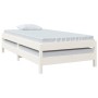 Weißes Stapelbett aus massivem Kiefernholz, 90 x 190 cm von vidaXL, Betten und Lattenroste - Ref: Foro24-820403, Preis: 95,77...