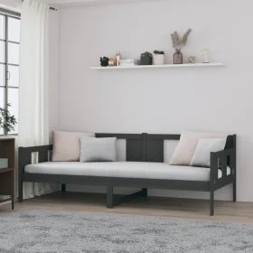 Sofá cama madera maciza de pino gris 80x200 cm de vidaXL, Camas y somieres - Ref: Foro24-820274, Precio: 109,64 €, Descuento: %