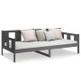 Sofá cama madera maciza de pino gris 80x200 cm