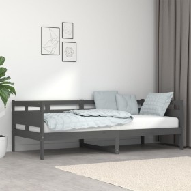 Sofá cama de madera maciza de pino gris 90x200 cm de vidaXL, Camas y somieres - Ref: Foro24-820299, Precio: 120,41 €, Descuen...