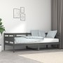 Sofá cama de madera maciza de pino gris 90x200 cm de vidaXL, Camas y somieres - Ref: Foro24-820299, Precio: 120,41 €, Descuen...