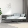 Solid gray pine wood sofa bed 90x200 cm by vidaXL, Beds and slatted bases - Ref: Foro24-820299, Price: 118,68 €, Discount: %