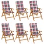 Reclining garden chairs and cushions 6 pcs solid teak wood by vidaXL, Garden chairs - Ref: Foro24-3196506, Price: 1,00 €, Dis...