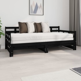 Removable sofa bed solid black pine wood 2x(90x190) cm by vidaXL, Beds and slatted bases - Ref: Foro24-820386, Price: 182,24 ...