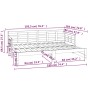 Removable sofa bed solid black pine wood 2x(90x190) cm by vidaXL, Beds and slatted bases - Ref: Foro24-820386, Price: 182,24 ...