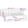 Removable sofa bed solid black pine wood 2x(90x190) cm by vidaXL, Beds and slatted bases - Ref: Foro24-820386, Price: 179,89 ...