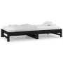 Sofá cama extraíble madera maciza de pino negro 2x(90x200) cm de vidaXL, Camas y somieres - Ref: Foro24-820431, Precio: 169,1...