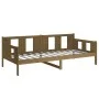 Honey brown solid pine wood sofa bed 90x200 cm by vidaXL, Beds and slatted bases - Ref: Foro24-820270, Price: 105,78 €, Disco...