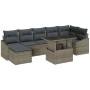Conjunto de sofá de jardín con cojín 8 pcs Gris