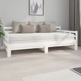 Abnehmbares Schlafsofa aus massivem weißem Kiefernholz, 2 x (90 x 200) cm von vidaXL, Betten und Lattenroste - Ref: Foro24-82...