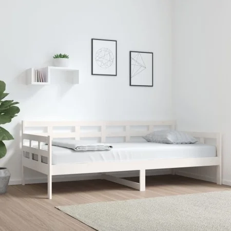 Solid white pine wood sofa bed 90x190 cm by vidaXL, Beds and slatted bases - Ref: Foro24-820368, Price: 101,01 €, Discount: %