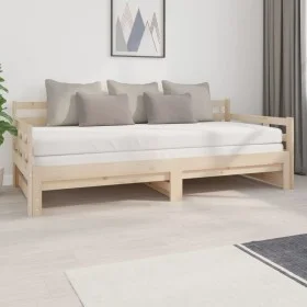 Sofá cama extraíble madera maciza de pino 2x(90x200) cm de vidaXL, Camas y somieres - Ref: Foro24-820372, Precio: 170,01 €, D...