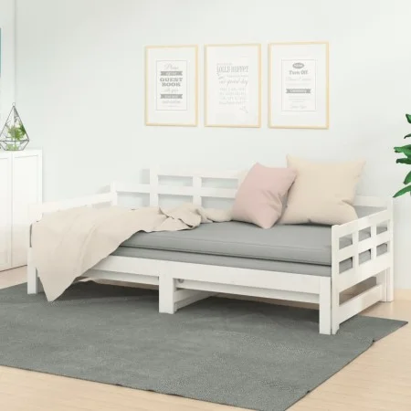 Removable sofa bed solid white pine wood 2x(80x200) cm by vidaXL, Beds and slatted bases - Ref: Foro24-820348, Price: 162,61 ...