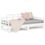 Sofá cama extraíble madera maciza de pino blanco 2x(80x200) cm de vidaXL, Camas y somieres - Ref: Foro24-820348, Precio: 164,...