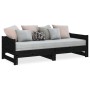 Sofá cama extraíble madera maciza de pino negro 2x(80x200) cm de vidaXL, Camas y somieres - Ref: Foro24-820261, Precio: 206,0...