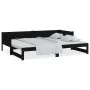 Removable sofa bed solid black pine wood 2x(80x200) cm by vidaXL, Beds and slatted bases - Ref: Foro24-820261, Price: 203,53 ...