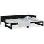 Sofá cama extraíble madera maciza de pino negro 2x(80x200) cm de vidaXL, Camas y somieres - Ref: Foro24-820261, Precio: 206,0...