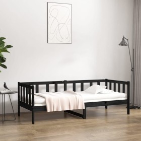 Schlafsofa aus massivem schwarzem Kiefernholz, 90 x 190 cm von vidaXL, Betten und Lattenroste - Ref: Foro24-814648, Preis: 12...