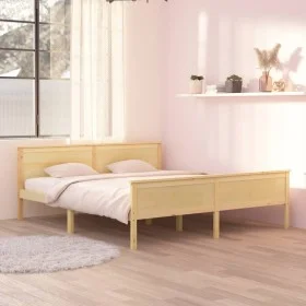 Bettgestell aus massivem Kiefernholz, 180 x 200 cm von vidaXL, Betten und Lattenroste - Ref: Foro24-322179, Preis: 167,68 €, ...