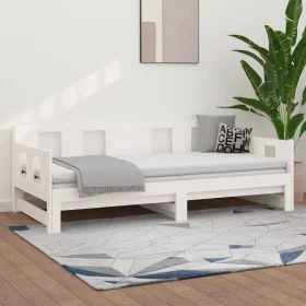 Removable sofa bed solid white pine wood 2x(90x190) cm by vidaXL, Beds and slatted bases - Ref: Foro24-820293, Price: 194,43 ...