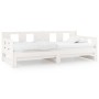 Sofá cama extraíble madera maciza de pino blanco 2x(90x190) cm de vidaXL, Camas y somieres - Ref: Foro24-820293, Precio: 201,...