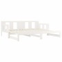 Sofá cama extraíble madera maciza de pino blanco 2x(90x190) cm de vidaXL, Camas y somieres - Ref: Foro24-820293, Precio: 201,...