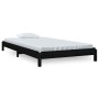 Black solid pine wood stackable bed 80x200 cm by vidaXL, Beds and slatted bases - Ref: Foro24-820401, Price: 111,04 €, Discou...