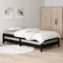 Black solid pine wood stackable bed 80x200 cm by vidaXL, Beds and slatted bases - Ref: Foro24-820401, Price: 109,58 €, Discou...