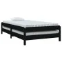 Black solid pine wood stackable bed 80x200 cm by vidaXL, Beds and slatted bases - Ref: Foro24-820401, Price: 109,58 €, Discou...